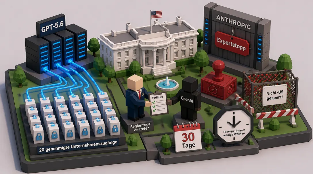 Titelbild zu „OpenAI GPT-5.6 Verzögerung: Warum Washington den Rollout staffelt und was das für den Markt bedeutet“